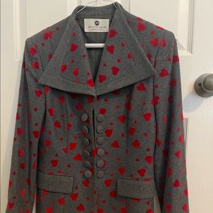 Arlette Neym  gray/ red wool jacket
